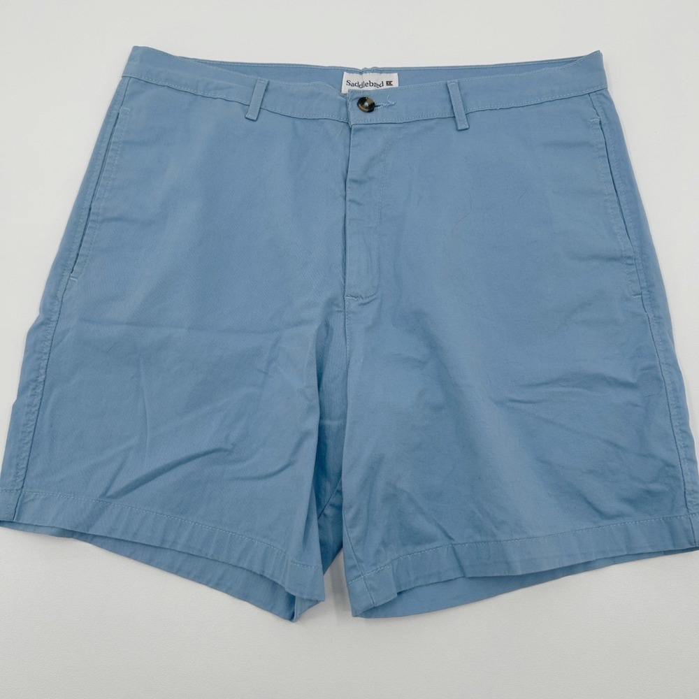 Saddlebred Chino Shorts Mens 36 Blue Cotton Stretch Casual Preppy Coastal